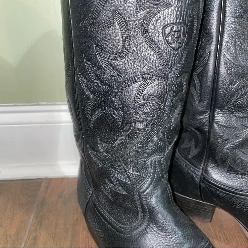 ARIAT Heritage Black Western Men embroidered Cowboy Boots 10.5 D Yellowstone